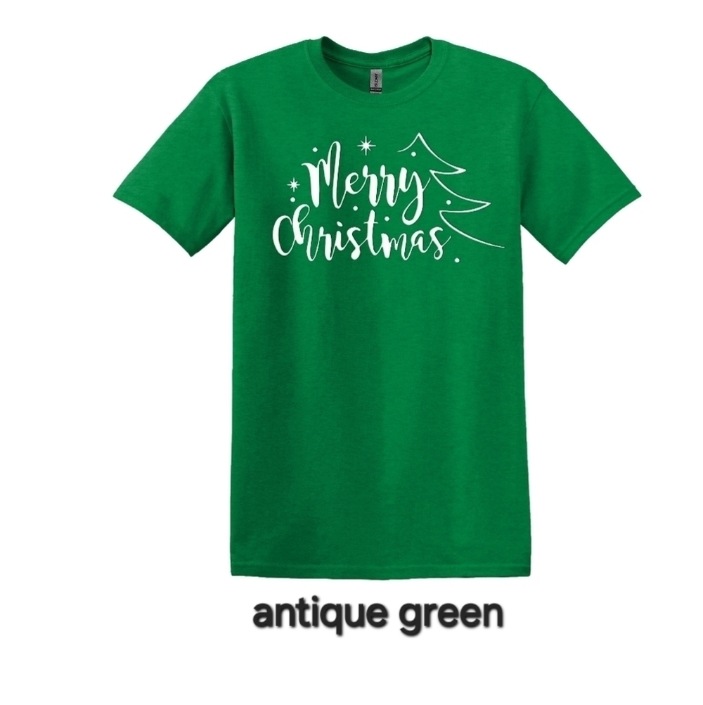 Merry Christmas Unisex Shirt in Green